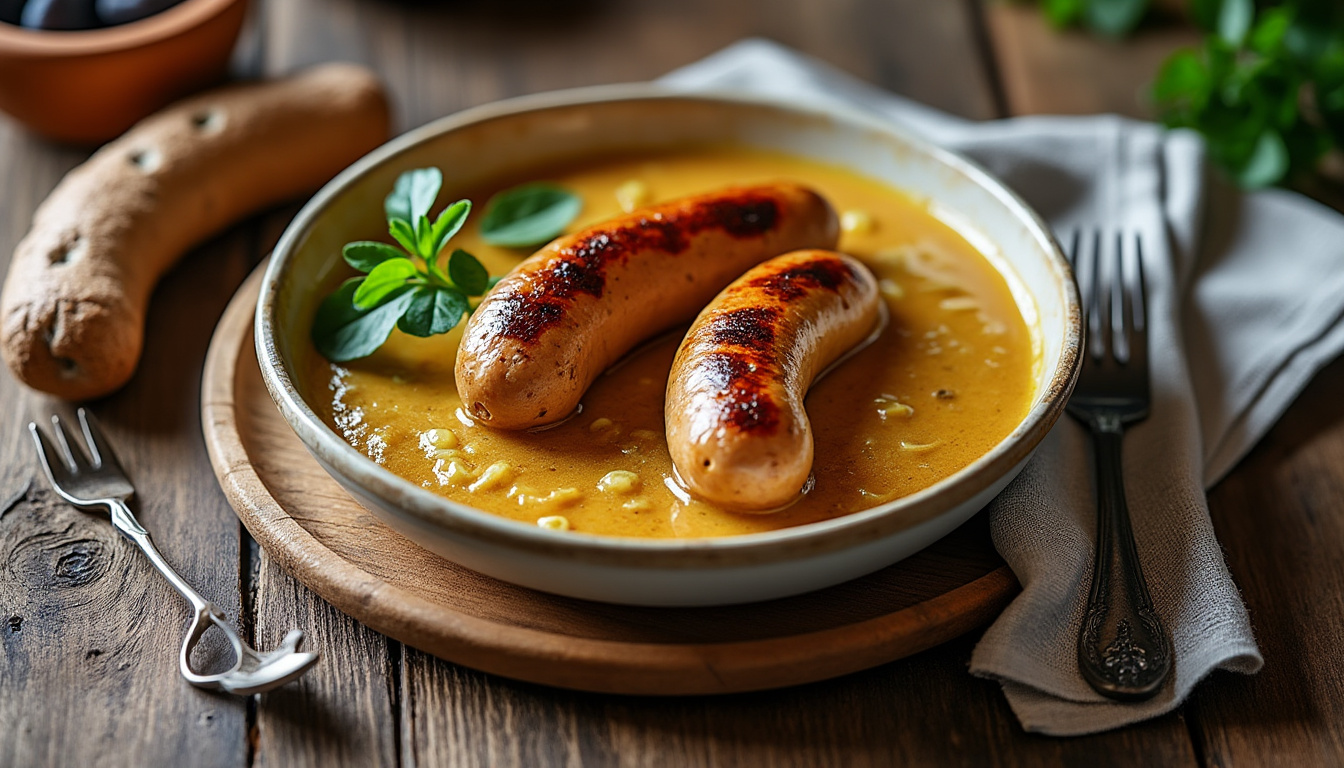 découvrez la recette savoyarde traditionnelle des diots au vin blanc : des saucisses locales mijotées dans un délicieux vin blanc, parfaites pour un repas convivial et authentique.