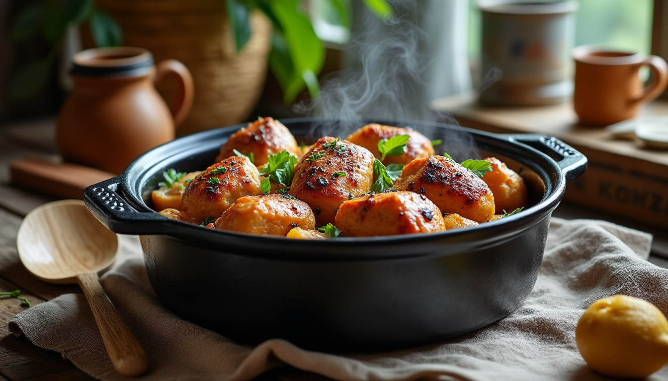 découvrez notre recette familiale de pintade en morceaux cuisinée en cocotte : une viande tendre et savoureuse, mijotée avec des ingrédients simples pour un délicieux repas convivial.