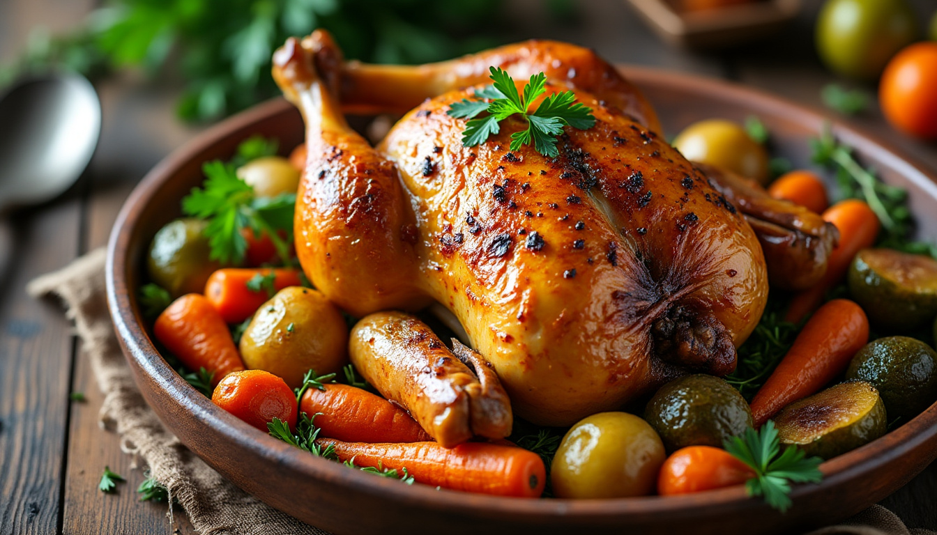 découvrez comment préparer une délicieuse poularde au four, une recette festive et traditionnelle pour sublimer vos repas de fête. conseils, étapes et astuces pour une volaille dorée et savoureuse.