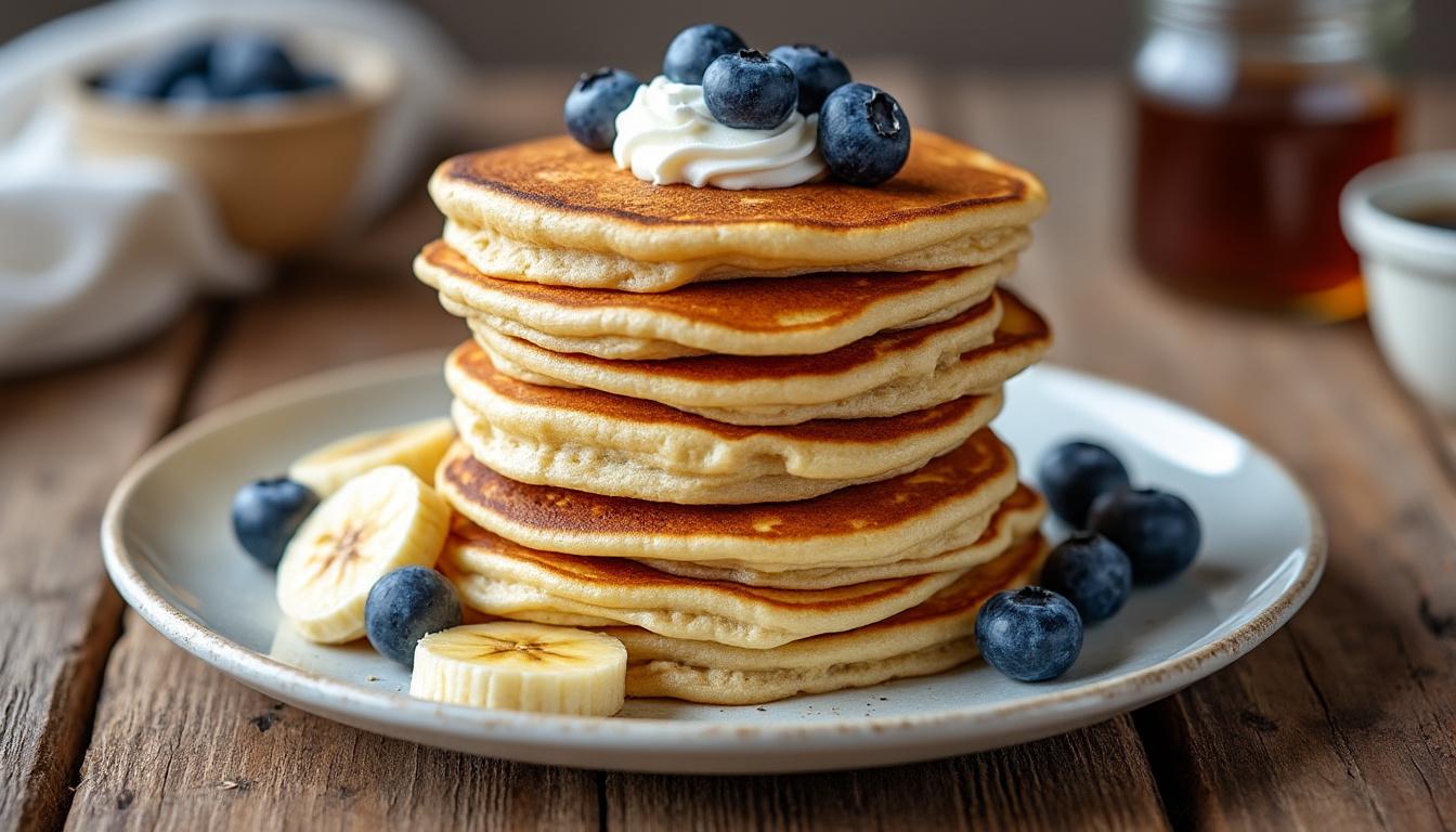 découvrez une recette facile et rapide de pancakes à la banane healthy. moelleux, sans sucre raffiné, parfaits pour un petit-déjeuner sain et gourmand !